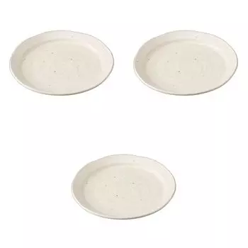 Set of 3 Kohiki Glazed Round Plates x Large Ceramic Plates by Setomonohonpo 8.0mm [25 3cm]