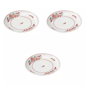 Set of 3 Kohiki Hana Manreki Plates x Large Ceramic Plates by Setomonohonpo 8.0 [24.5 3cm]