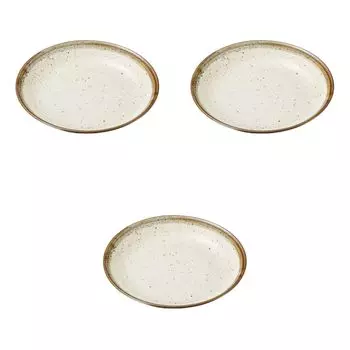 Set of 3 Kohiki Lined Deep Plates x Large Ceramic Plates by Setomonohonpo 8.5cm [26.5 4.3cm]