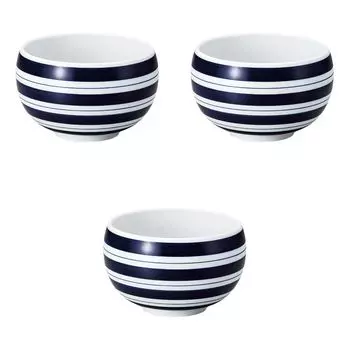 Set of 3 Line Rice Bowls x Rice Arita Setomonohonpo (Blue) [16 10cm] Multi-Purpose Bowls, Ware, синий
