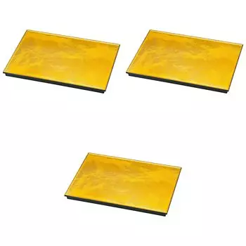 Set of 3 Long rectangular flat gold cloud 25cm Resin serving ABS Setomonohonpo [A] plate, [24.917.91.4cm] dish, resin,