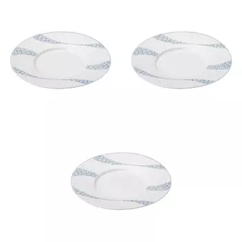 Set of 3 Lustrous Seigaiha Wave 24cm Round Plates x Ceramic Serving Plates by Setomonohonpo [24.3 2.5cm]