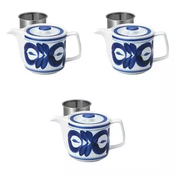 Set of 3 Majolica SS Pots x 10 cm Arita Ware Arita Setomonohonpo [10 (550cc)] Pots, Ware,