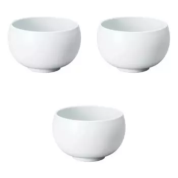 Set of 3 Monotone White Rice Bowls x Rice Arita Setomonohonpo [15.5 10cm] Multi-Purpose Bowls, Ware, белый
