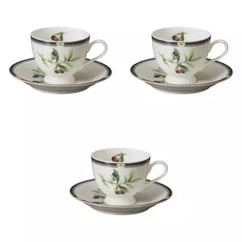 Set of 3 NB Prun Coffee Cups x x 7 Cup Fuse Setomonohonpo (11 8.3 cm, 200cc) & Saucer, Ware,