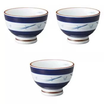 Set of 3 Obi Matsuba Sencha Teacups x Arita Ware Sencha Teacups by Setomonohonpo [8.5 6cm]
