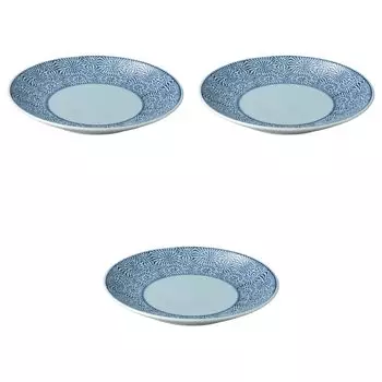 Set of 3 Octopus Arabesque 8 Plates x Arita Ware Large Arita Setomonohonpo No. [25 3.5 cm] Plates, Ware,