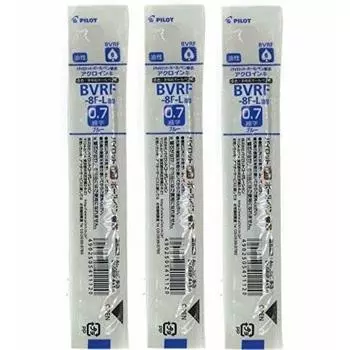 [Set of 3] Pilot BVRF-8F-L Ballpoint Pen Acro Refill for Acrol Fine Point Blue