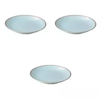 Set of 3 Red Blue and White Porcelain 7 Plates x 3 Arita Ware Large Arita Setomonohonpo Gold-Rimmed No. [21 cm] Plates, Ware,