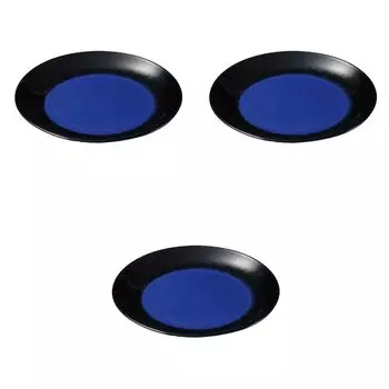 Set of 3 Ruri Tenmoku 7 Plates x Arita Ware Large Arita Setomonohonpo No. [21 3cm] Plates, Ware,