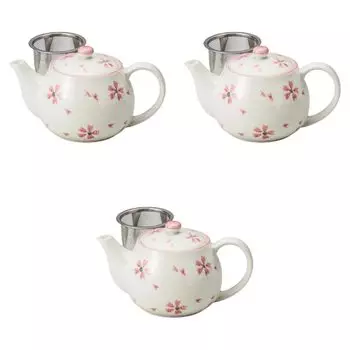 Set of 3 Sakura Awayuki Lightweight Pots Made in China by Setomonohonpo [350cc]