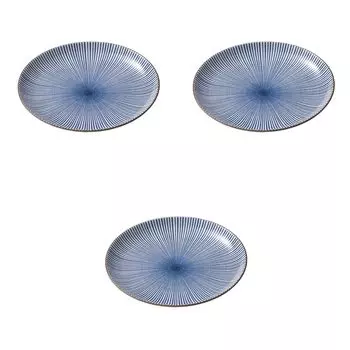 Set of 3 Sendan Tokusa Plates x Large Plates Setomonohonpo 8.0 [25.2 3cm]