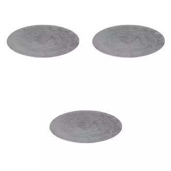 Set of 3 Smoked Silver 24cm Round Plates x Round Plate Setomonohonpo [24.4 1.3cm] (Large)