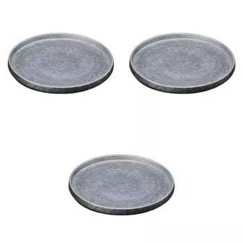 Set of 3 Smoked Silver Plates 24cm Ceramic Serving Plates Setomonohonpo [242.1cm]