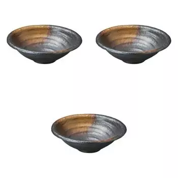 Set of 3 Tea Bubble Oval Large Bowls x 24 x Serving Bowl Setomonohonpo [26 7.5 cm] (Medium)