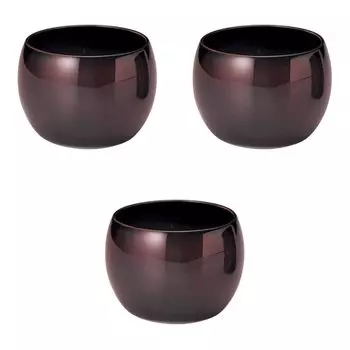 Set of 3 Urushi Brown Rock Cups x 7cm Rock Cups Setomonohonpo [9.2 (300cc)]