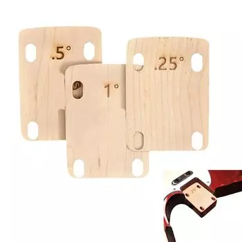 Set of 3 Wood Shims for Guitar Shims for Parts Guitar Degree Neck Plate Protection Compatible with Bass Necks, Adjustment, Parts, 0.25/0.5/1
