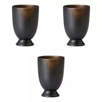 Set of 3 Yakishime Free Cups x cm 240 Shochu Cups Setomonohonpo (Large) [7.6 10.9 (approx. cc)]