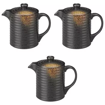 Set of 3 Yasuragi Shirutsuji Yakishime 250cc x x Shirutsuji ABS resin Setomonohonpo [TA] (mini) [14 8.2 11.7cm] Heat-resistant Heat-resistant