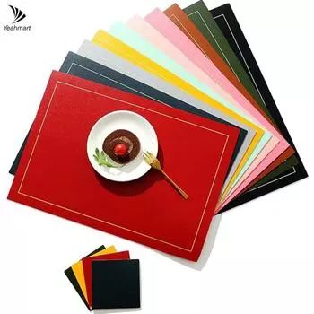 Набор из 4/8 подставок под приборы из искусственной кожи, водонепроницаемые, термостойкие, прямоугольные, из полиуретана, подставки под приборы для рождественского стола, набор подставок под столовые приборы 4xPlacemat 4xCoaster