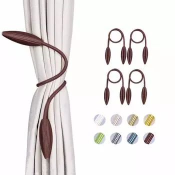Set of 4 Curtain Curtain Stylish Curtain Curtain Curtain Decorative Curtain Rope Dark Brown Tassels, Holders, Tassels, Holders, Fasteners,