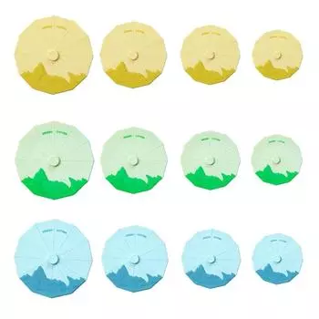 Set of 4 Universal Bowl Caps Silicone Stretch Lids for Kitchen Organization Dropshipping синий