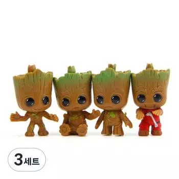 Set of 4 wooden character minifigures, 3 sets, popular toys in Korea