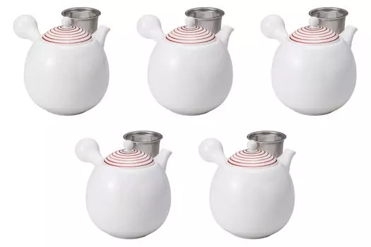 Set of 5 Akakoma Musujidama Teapots basket Teapot Setomonohonpo (с сеткой) [1310,511,3 см (470 куб.см)]