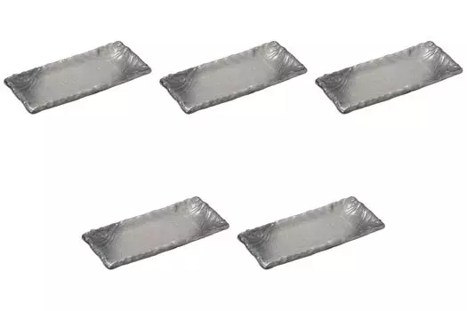 Set of 5 Atka Mackerel Plates x 15 x Large Rectangular Banko Setomonohonpo [32 3.5 cm] Plates, Ware,
