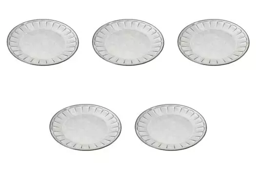 Set of 5 Black Ceramic Shaved 23 Round Plates x Round Plate Setomonohonpo [23 1.8 cm] (Medium)