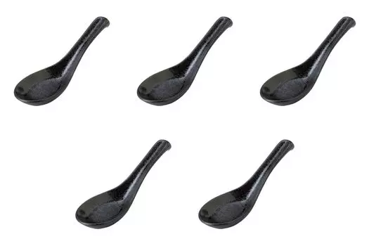 Set of 5 Black Crystal Spoons x Chinese Spoon Setomonohonpo [14.5 4.6 cm]
