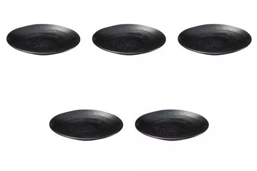 Set of 5 Black Obsidian Naruto 28cm Plates x Round Plate Setomonohonpo [27.2 3cm] (Large)