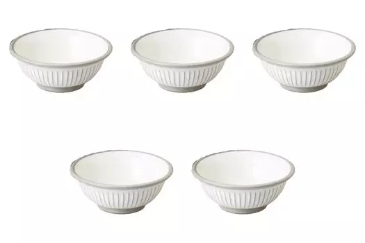 Set of 5 Chrysanthemum Small Bowls x Banko Ware Earthenware Banko Setomonohonpo Flower-Dried [13 5cm] Pots, Ware,