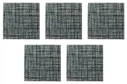 Set of 5 Elegant Matte Coasters Black Mesh (Square) [Coasters]