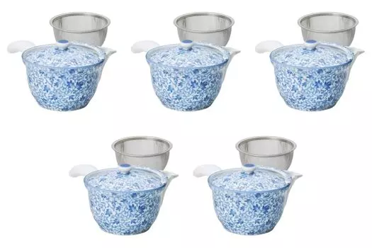 Set of 5 Flower Arabesque Marvy Teapots Arita Ware Teapots Arita Ware Setomonohonpo U-shaped [118.5cm 250cc]