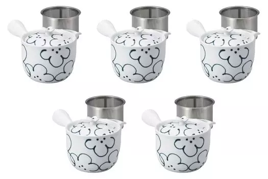 Set of 5 Flower Pattern SS Sparrow Mouth Teapots x 9cm Arita Ware Teapots Arita Ware Setomonohonpo [9.5 (325cc)]