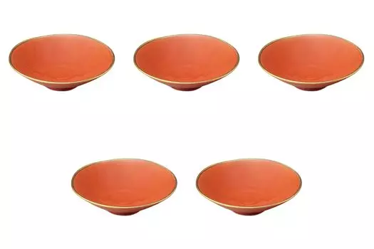 Set of 5 Gold Small Bowls x Arita Ware Bowls by Setomonohonpo Four-Glazed (Red) [15.5 4.5cm] Medium-sized красный