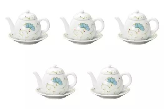 Set of 5 Hanaichichin soup bowls with pedestal pedestal plate Soup bowls Arita ware Setomonohonpo [67cm, 9.31.7cm (70cc)]