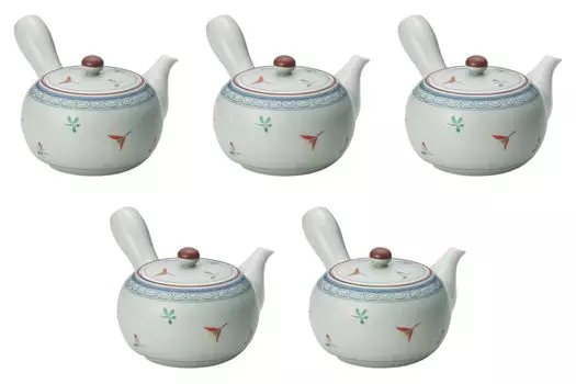 Set of 5 Hanakomon Medium Teapots Arita Ware Teapots Arita Ware Setomonohonpo [11.58.5cm 350cc]