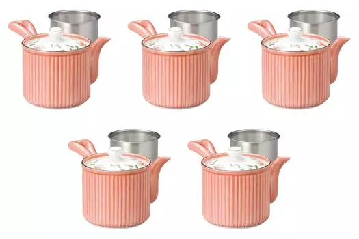 Set of 5 Hanarena SS Lightweight Teapots x Arita Ware Teapots by Setomonohonpo (Red, Small) [9 9.5cm (350cc)] красный