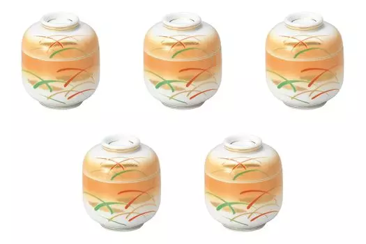 Set of 5 Kamogawa Mini Mushi Bowls x cm Mini Mushi Reinforced Setomonohonpo [7.4 8.2 (130cc)] Bowls, Porcelain,