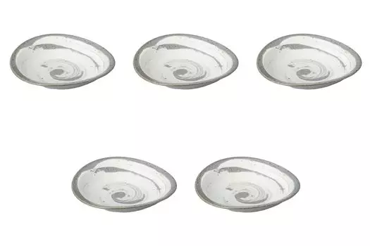 Set of 5 Kohiki Brushed Oval Mukae x 15 x Mukae Setomonohonpo [16.2 3.8 cm]