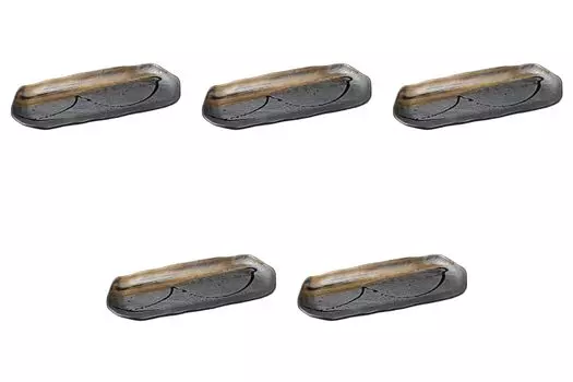 Set of 5 Large Driftwood Rectangular Plates x x 2 Rectangular Plates Setomonohonpo [35.8 16.3 cm] (Large)