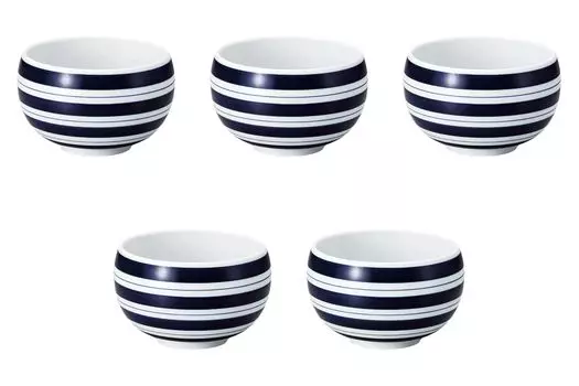 Set of 5 Line Rice Bowls x Rice Arita Setomonohonpo (Blue) [16 10cm] Multi-Purpose Bowls, Ware, синий