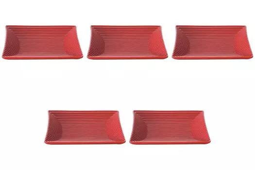 Set of 5 Modeler Tread Small Plates x x Medium Plates Setomonohonpo [15.6 15.4 2.9 cm] Western-style красный