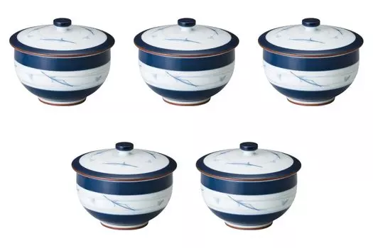 Set of 5 Obimatsuba Lidded Teapots x Lidded Sencha Arita Ware Setomonohonpo [8.5 7.5cm] (Arita Ware)