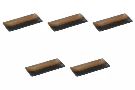 Set of 5 painted rectangular plates x x 3 rectangular plate Setomonohonpo [28.5 12.6 cm] (medium)