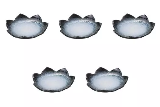 Set of 5 plates x x Deformed plates Reinforced porcelain Setomonohonpo Unkaiha-shaped 6.0 [18.2 18.2 3.2 cm] (small)