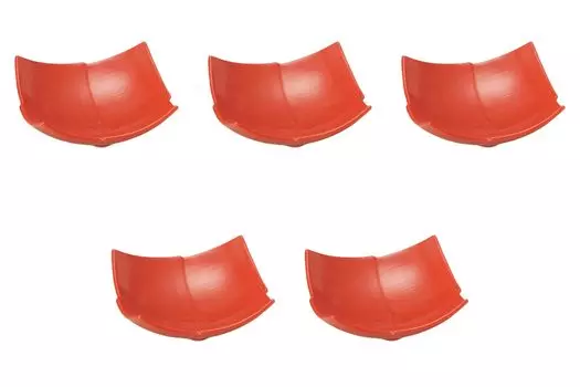 Set of 5 Selenium Red inch Medium Plates x Small Bowls Setomonohonpo 4.5 [13.8 5.7 cm]