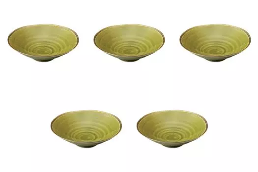 Set of 5 Small Bowls x Arita Ware Bowls by Setomonohonpo Four-Glazed Gold-Green [15.5 4.5cm] Medium-sized